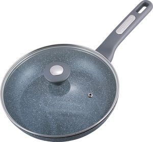 KAMILLE Pfanne IKER Granitpfanne 24 cm Induktion Antihaft-Pfanne Bratpfanne mit Deckel
