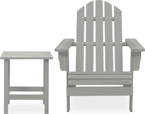 vidaXL Záhradná stolička Adirondack so stolom z masívneho dreva Jedľa sivá