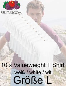 10er Pack Fruit of the Loom Valueeight T S M L XL 2XL 3XL L