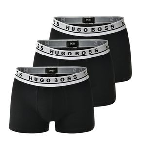HUGO BOSS Herren Boxer, 3er Pack - Boxer Briefs, Logobund, Baumwolle Stretch, uni Schwarz L