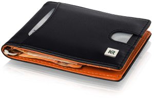KRONIFY Kožená peňaženka Muži I Pravá kožená peňaženka I Ochrana RFID I Puzdro na karty s klipom na peniaze I - Dobrý