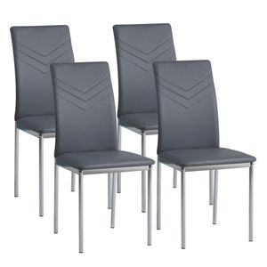 Albatros Esszimmerstühle VERONA 4er Set, Grau - Edles Italienisches Design, Polsterstuhl mit Kunstleder-Bezug, Modern und Stilvoll am Esstisch - Küchenstuhl oder Stuhl Esszimmer mit hoher Belastbarkeit