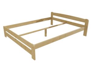 Manželská postel VMK009B masiv borovice (Rozměr: 200 x 200 cm, Barva dřeva: bezbarvý lak)