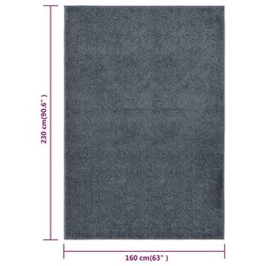 vidaXL Teppich Kurzflor 160x230 cm Anthrazit