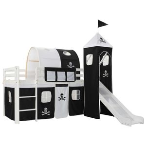 vidaXL Kinderhochbett-Rahmen mit Rutsche & Leiter Kiefernholz 97x208cm