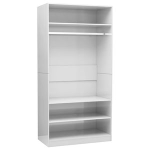 vidaXL Kleiderschrank Hochglanz-Weiß 100x50x200 cm Holzwerkstoff