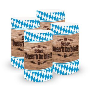 itenga 6x Windlicht klein Bayrisch Schee dassd do bist 10,0 cm