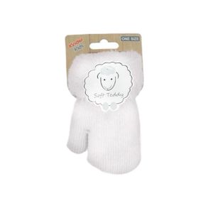 Fäustlinge für Kinder | Winter Teddy Handschuhe | warm und weich gefüttert [Weiß]