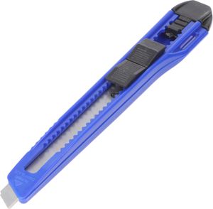 Cutter Ecoline 9mm, Klinge feststellbar, ideal auch als Bastelmesser, mit Abbrechhilfe und praktischem Clip, blau