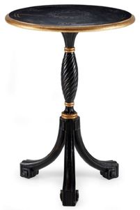 Casa Padrino Luxus Barock Beistelltisch Antik Schwarz / Antik Gold - Runder Barockstil 3-Bein Massivholz Tisch - Luxus Möbel im Barockstil - Barock Möbel - Luxus Qualität - Made in Italy
