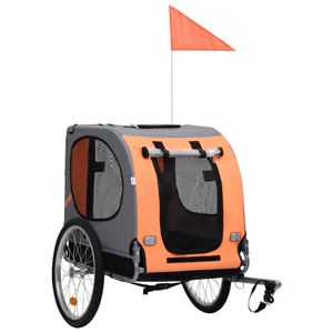 Přívěs na kolo pro psy Prolenta Premium oranžový a šedý