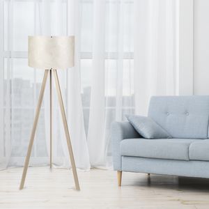 Opviq, AYD- AYDAXL, Beige,naturfarben, Stehlampen, 38 x 140 cm, 70% MDF / 30% PVC -Stoff