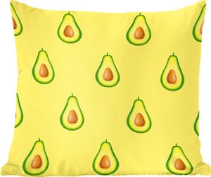 MuchoWow® Zierkissen Sofakissen Wohnzimmer Dekokissen 45x45 cm Avocado - Muster - Obst - Schlafpolster - Polster für das Sofa