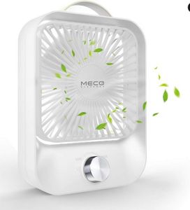 MECO ELEVERDE USB Lüfter - Mini Tischventilator mit variabler Geschwindigkeit, leise und dennoch leistungsstark, für Zuhause und Outdoor, Weiß