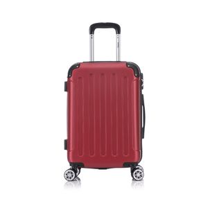 Flexot® F-2045 Handgepäck Trolley Bordcase Koffer Reisekoffer Hartschale Doppeltragegriff mit Zahlenschloss Gr. M Farbe Rubin-Rot
