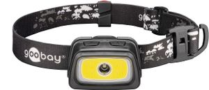 Goobay 58391 LED čelovka High Bright 240, černobílá - s 240 lm a studeným bílým světlem (6500 K), ideální pro volný čas, sport, kempování, rybaření, lov a pomoc při poruše
