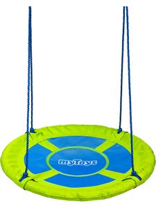 myToys ORIGINALS Nestschaukel 90cm, grün und blau, bis 150 kg belastbar, Garten Schaukel