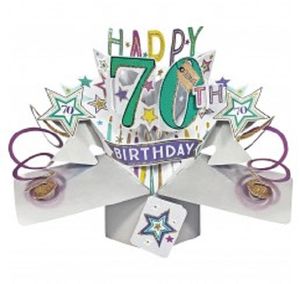 Grußkarte, Pop Up Karte 70. Geburtstag, Geburtstagskarten, Glückwunschkarten Geschenke