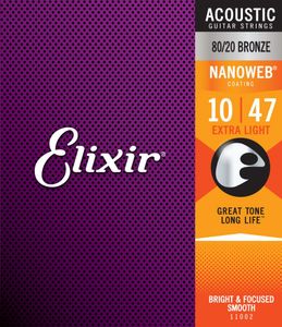 Elixir 11002 Nanoweb 10-47 Struny pre akustickú gitaru