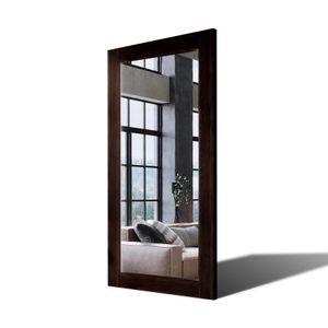 90x180 Vertikální velké zrcadlo v dubovém rámu na zeď PLDR224 Oak Wenge Hladký povrch