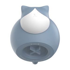 Niedliche Katzen-Thermoskanne aus weichem Silikon, tragbar, Cartoon-Katze, Handwärmer, Kühler, Mikrowelle, Kühlschrank, Wärmetherapie, Eiskompresse（Blau）