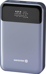 Swissten, 20.000mAh Powerbank für Laptop und MacBook USB-C 100W, Grau
