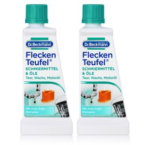 2x Dr. Beckmann Fleckenteufel Schmiermittel / Öle 50 ml - Mit Anti-Fett-Komplex