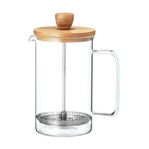 Kaffeezubereiter Press Filter Kanne Kaffee Tee Bereiter Glas Bambus 1L NORDIC