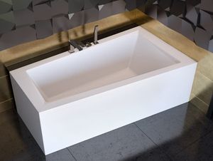BADLAND Eckbadewanne Rechteck Badewanne Intima RECHTS 150x85 mit Acrylschürze, Füßen und Ablaufgarnitur GRATIS