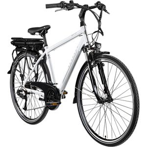 Zündapp Z802 E Bike 28 Zoll Elektro Bike Trekkingrad Herren E Fahrrad 700c Elektrorad E Trekkingrad 21 Gänge, Farbe:weiß/grau, Rahmengröße:48 cm