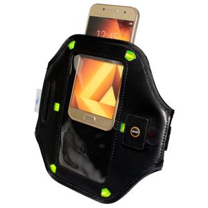 Sport Armband Handy Tasche schwarz mit LED Beleuchtung für alle Smartphones bis 5" Handytasche Oberarmtasche