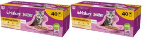 Whiskas Junior Katzennassfutter Geflügel Auswahl in Gelee, 80 Portionsbeutel, 80x85g (2 Großpackung) – Katzenfutter nass für heranwachse