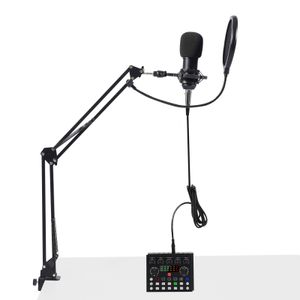 Kondensator Mikrofon DJ Controller Mischpult Kit mit Audio Interface Soundkarte Dj Mischer Standmikrofon Karaoke Gaming Mikrofon Audio Mixer für Live-Streaming Aufnahme