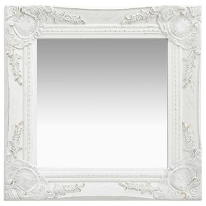 Barockspiegel "3002665" aus Holz und Glas in Weiß. Abmessungen (BxH) 40x40 cm