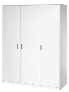 Schardt Kleiderschrank mit 3 Türen Classic White - Maße: 135 cm x 182 cm x 53 cm - Farbe: Weiß, 06 493 02 00