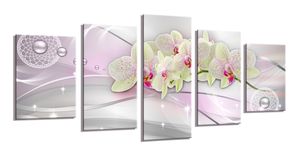 200 x 100 cm Bild auf Leinwand Blume Orchidee 6322-SCT deutsche Marke und Lager  -  Die Bilder / das Wandbild / der Kunstdruck ist fertig gerahmt