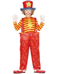 rotes Clown Kostüm für Jungen, Größe:128/134