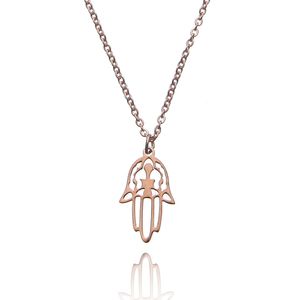 Tara Damen Kette Hand Fatima Halskette aus Edelstahl 316L / 18 Karat vergoldet Metallfarbe: Rosegold