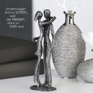 Casablanca Design Skulptur Couple Gußeisen silber 18 cm Figur Deko Paar Liebe