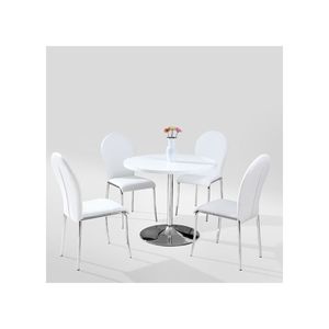 CasaDolce Jedálenský stôl LEANDER, 90x90x75 cm, biely