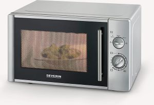 Mikrowelle Drehteller abnehmbar SEVERIN MW 7772 Auftauchprog nach Gewicht / Zeit MW 7772 aus Kunststoff, silber Mikrowelle Mikrowellengerät