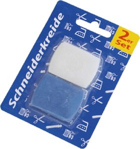 2er Set Schneiderkreide Stoffkreide Kreide rechteckig - blau weiß