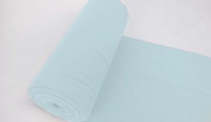 Bündchenstoff LUC Hellblau, Uni 270 g/m², Strickschlauch glatt/fein, 35 cm breiter Schlauch, 25 cm lang, Meterware