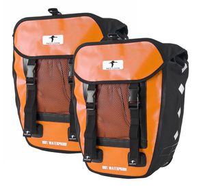 2x Red Loon Pro Packtasche Fahrradtasche Gepäckträgertasche LKW-Plane wasserdicht (orange/schwarz)