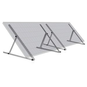 Zelsius Aluminium Solarmodul Halterung, von 0 bis 90 Grad, für zwei Panele, Stützstange 114 cm