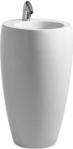 Laufen Waschtisch mit integrierter Säule Alessi One ohne Hahnloch 530x530 LCC weiß, 8119724001091