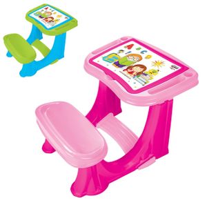 Pilsan Kinderschulbank 03433 Kindersitzgruppe Schreibtisch und Bank Schreibtafel pink