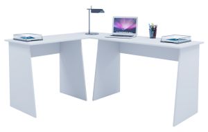 VCM Eck-Schreibtisch "Masola" | Schreibtisch, Computertisch, Farbe Weiß