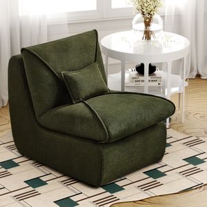 okwish Fernseh- & Relaxsessel Indoor-Sitzkissen, Sofa-Bodenkissen mit Rückenlehne, Lazy Sofa, Bodenstuhl, Meditationsstuhl, geeignet für Schlafzimmer, Grün