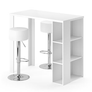 Livinity® Barový set Noel, 120 x 60 cm s 2 barovými stoličkami, biely